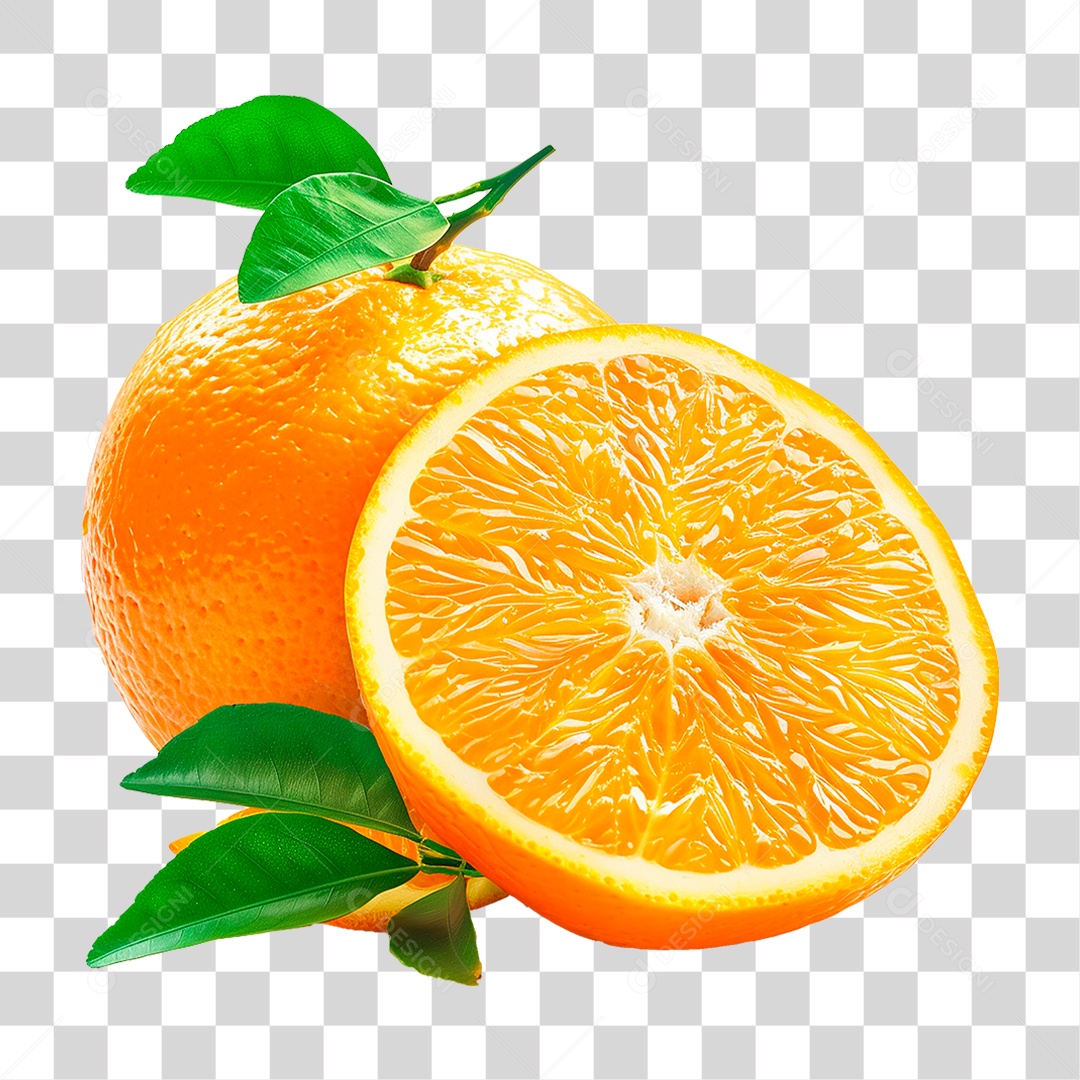 Laranja Partida ao Meio PNG Transparente