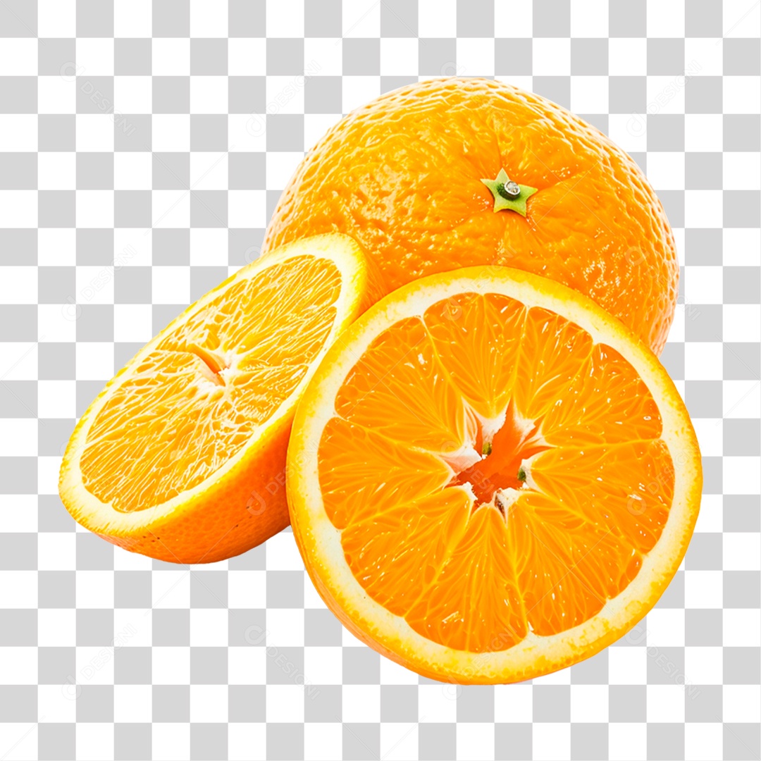 Laranja Partida ao Meio PNG Transparente