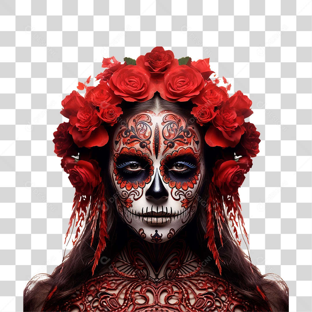 Desenho Imagem Rosto La Calavera Catrina PNG Transparente