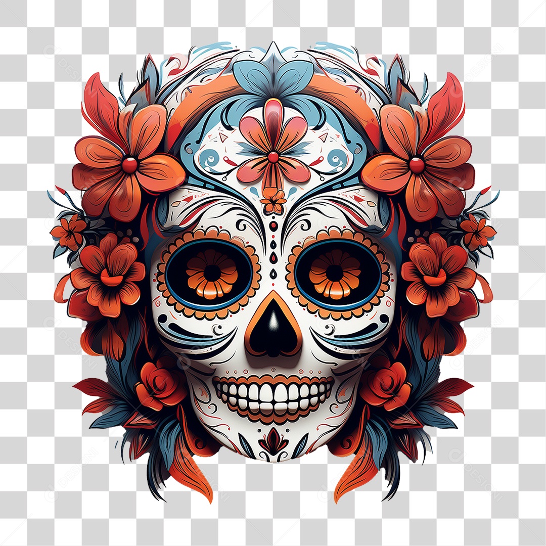 Desenho Imagem Rosto La Calavera Catrina PNG Transparente