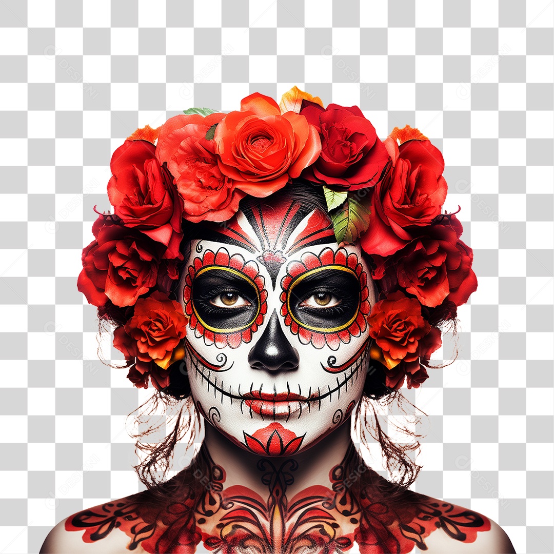 Desenho Imagem Rosto La Calavera Catrina PNG Transparente