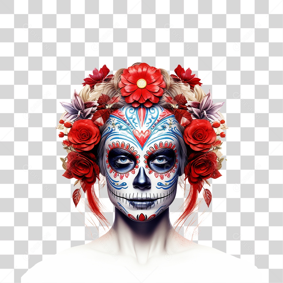 Desenho Imagem Rosto La Calavera Catrina PNG Transparente