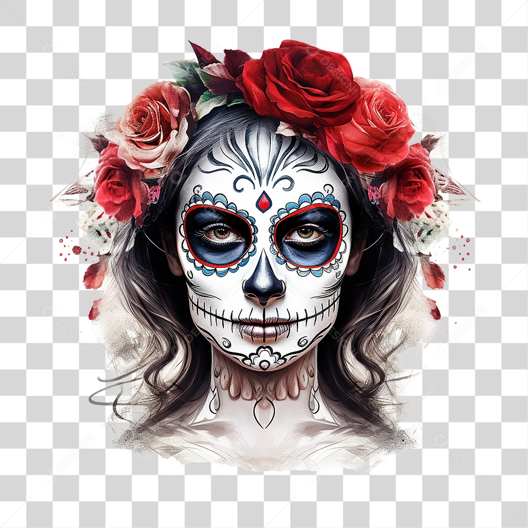 Desenho Imagem Rosto La Calavera Catrina PNG Transparente