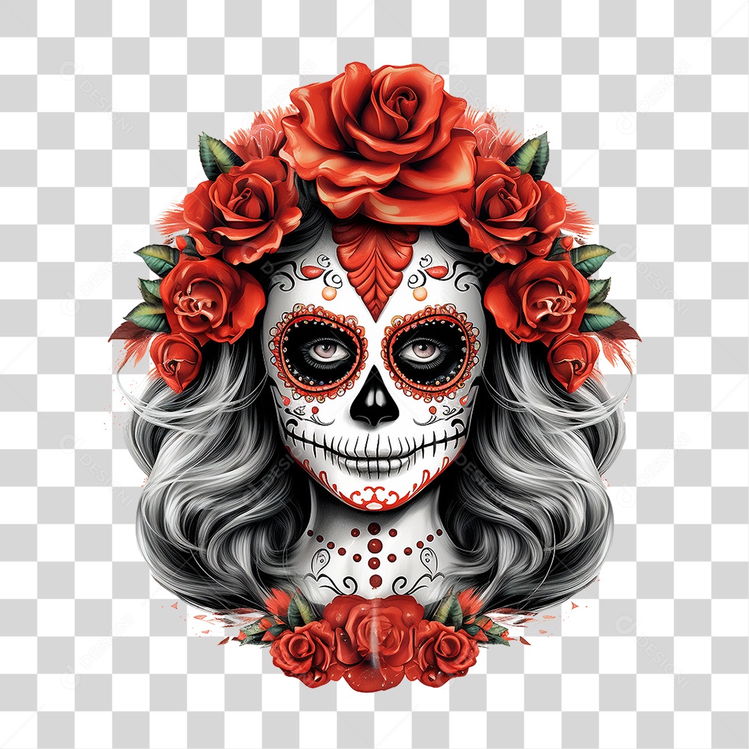 Desenho Imagem Rosto La Calavera Catrina PNG Transparente
