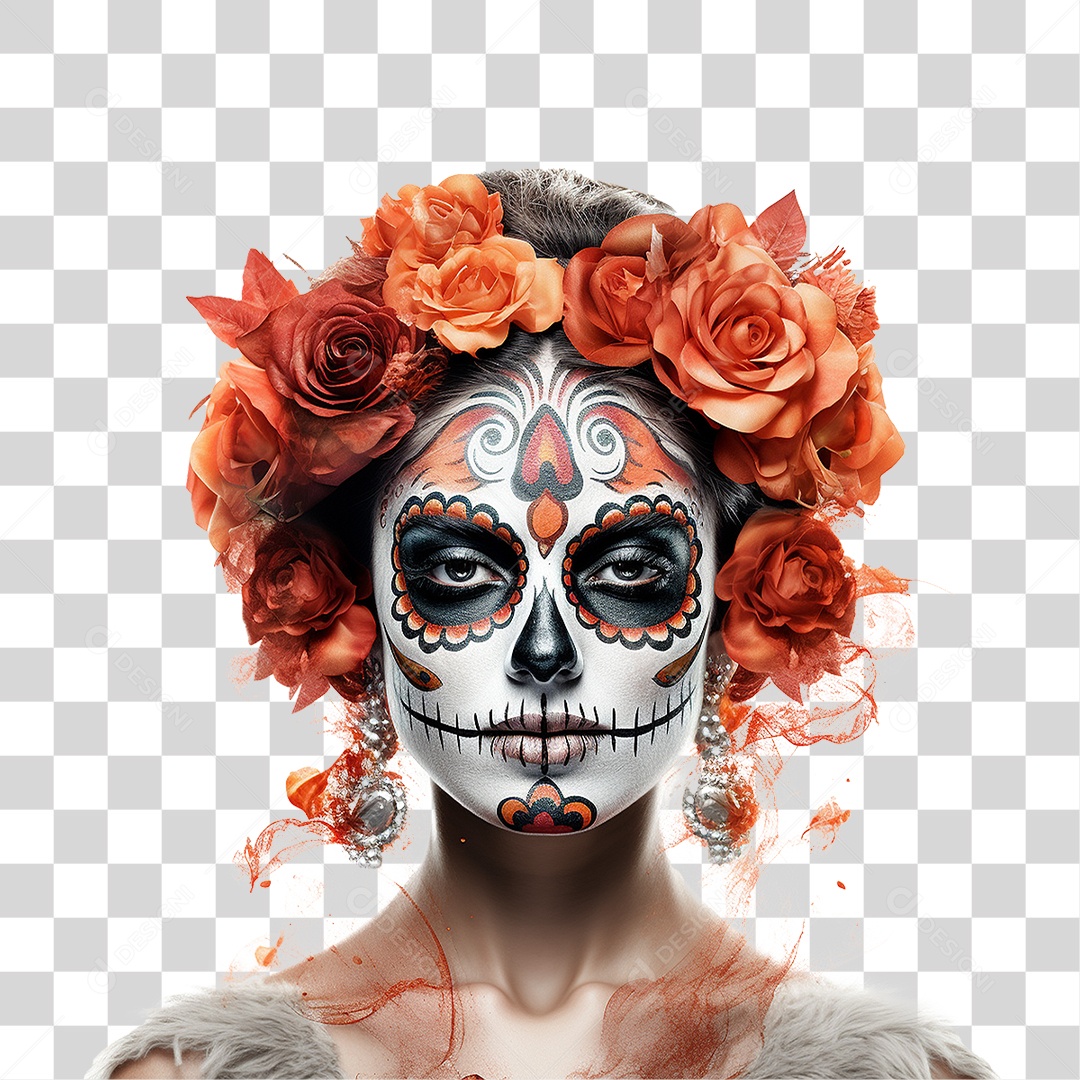 Desenho Imagem Rosto La Calavera Catrina PNG Transparente