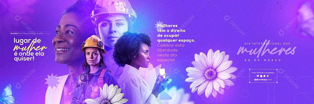 Carrossel Dia Internacional das Mulheres 8 de Março tem o Direito de Ocupar Qualquer Espaço Social Media PSD Editável