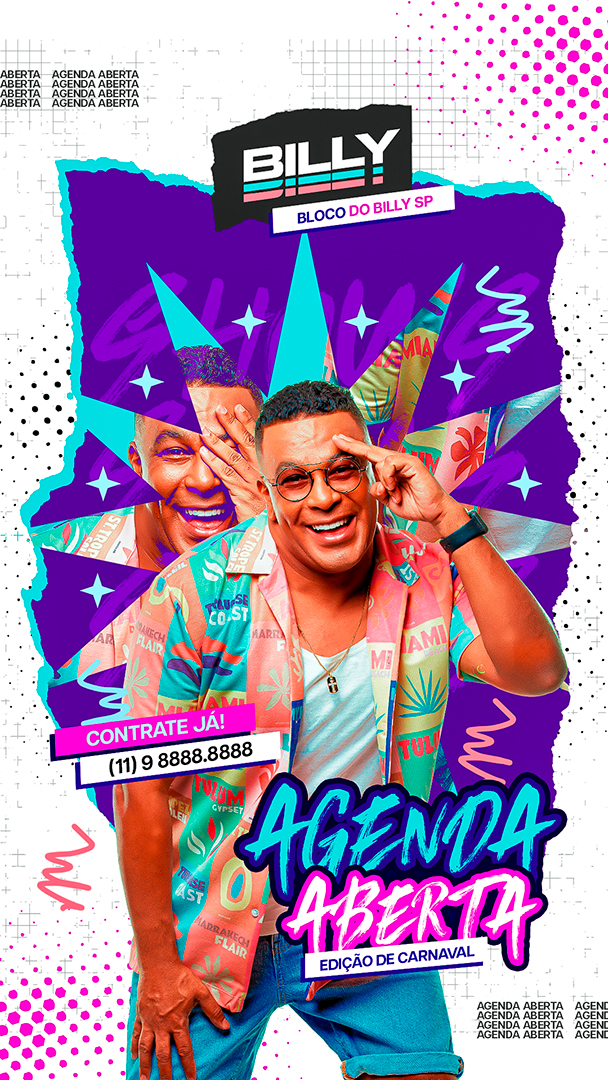 Flyer Agenda Aberta Billy Sp Social Media PSD Editável