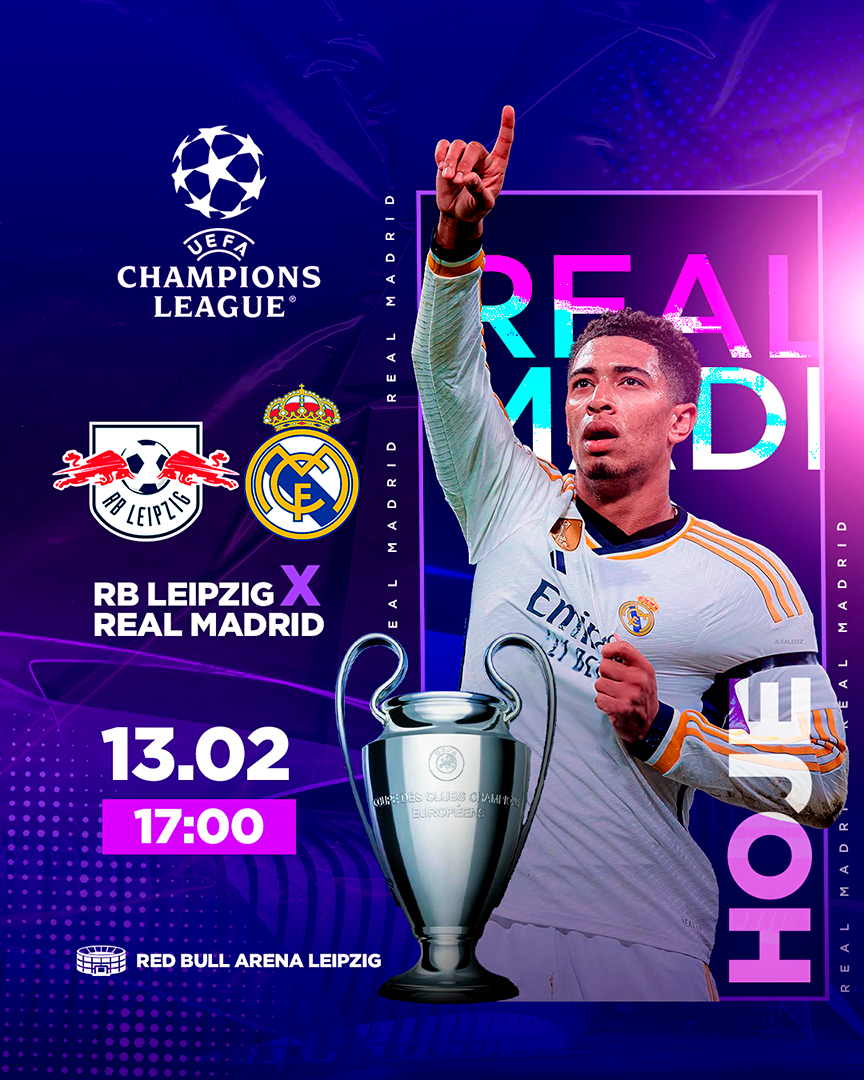 Flyer Futebol Champions League Real Madrid Social Media PSD Editável