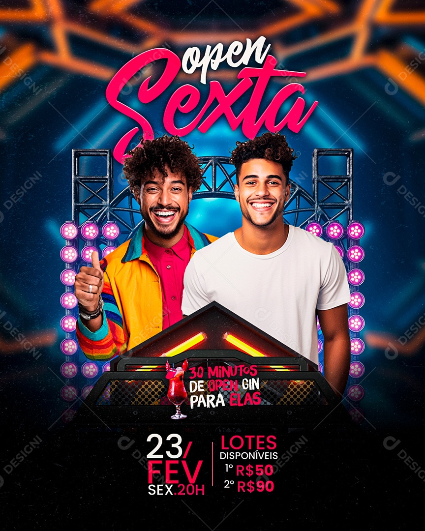 Flyer Open Sexta Social Media PSD Editável