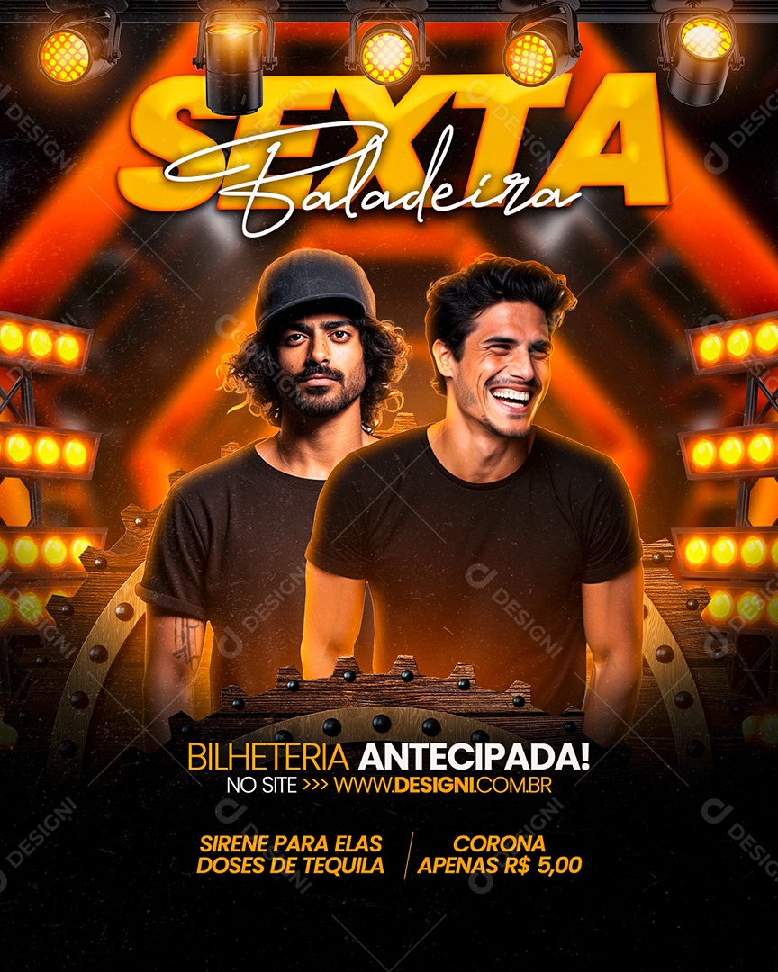 Flyer Sexta Baladeira Social Media PSD Editável