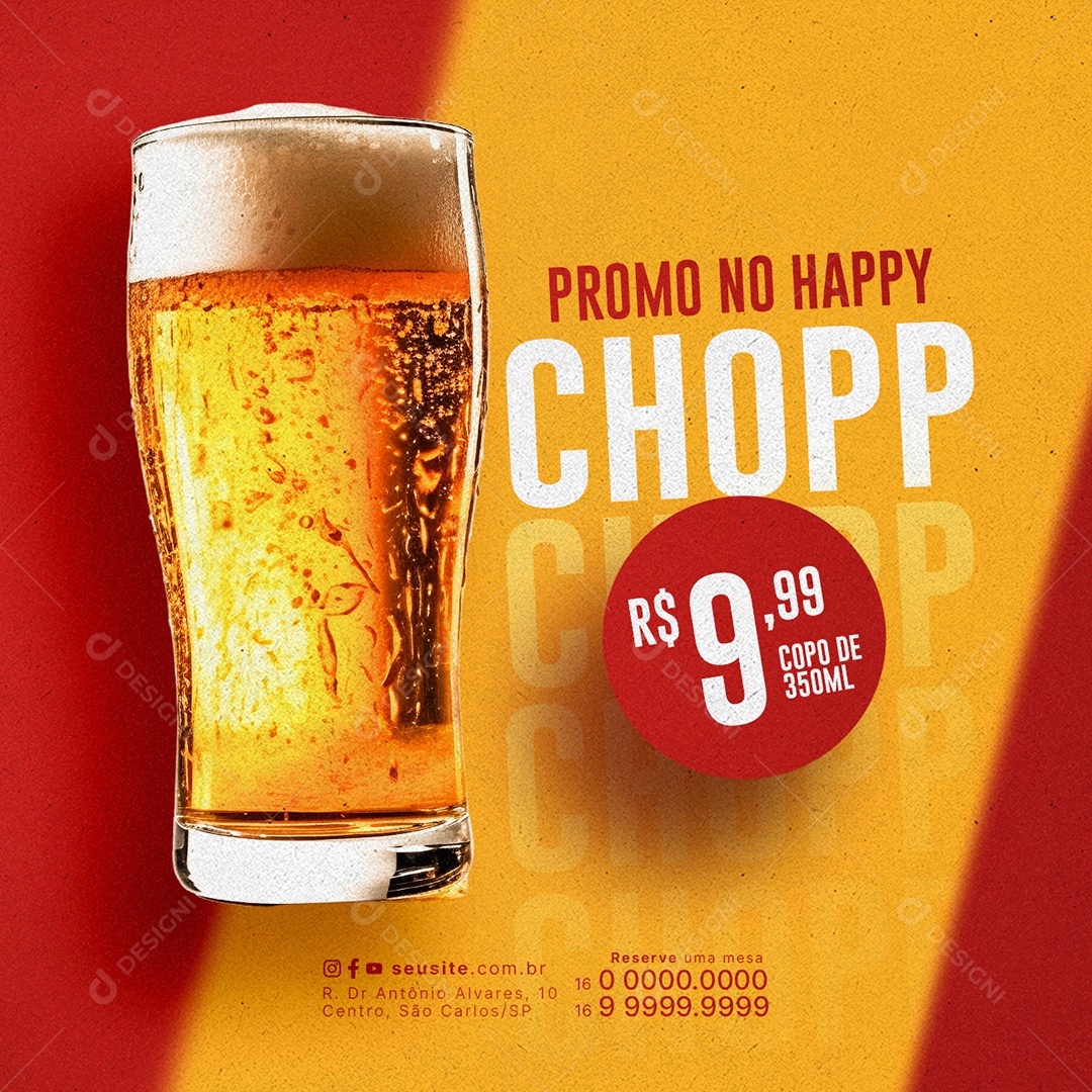Happy Hour Promo no Happy Chopp Social Media PSD Editável