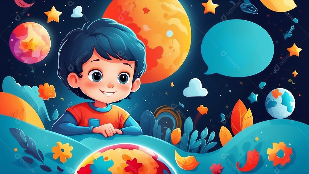 Modelo de dia do autismo para redes sociais com crianças vibrantes bores brilhantes espaço para Texto IA  generativa