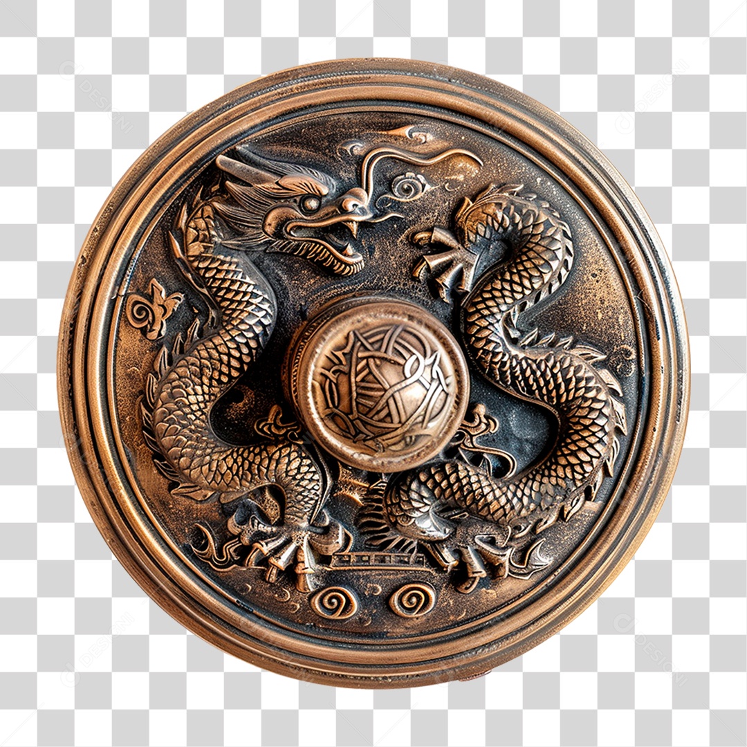 Maçaneta de Porta Chinesa Antiga PNG Transparente