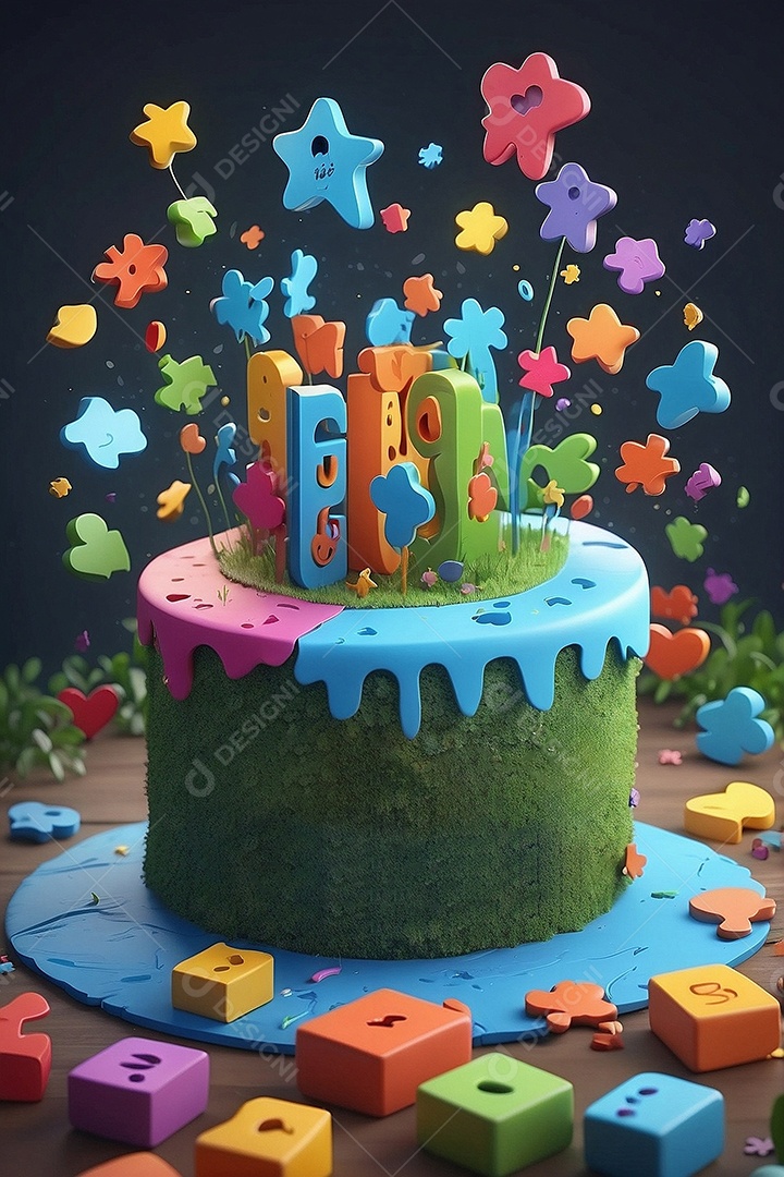 Modelo de dia do autismo para redes sociais com crianças vibrantes bores brilhantes espaço para Texto IA  generativa