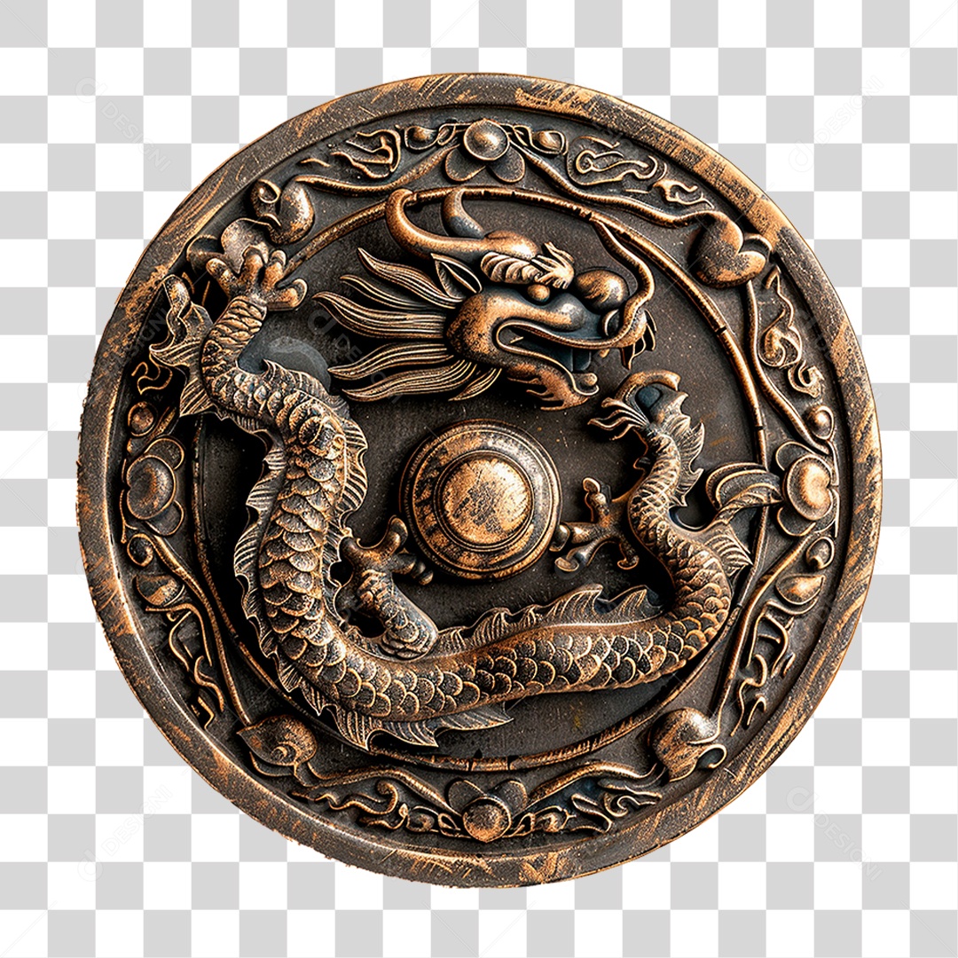 Maçaneta de Porta Chinesa Antiga PNG Transparente