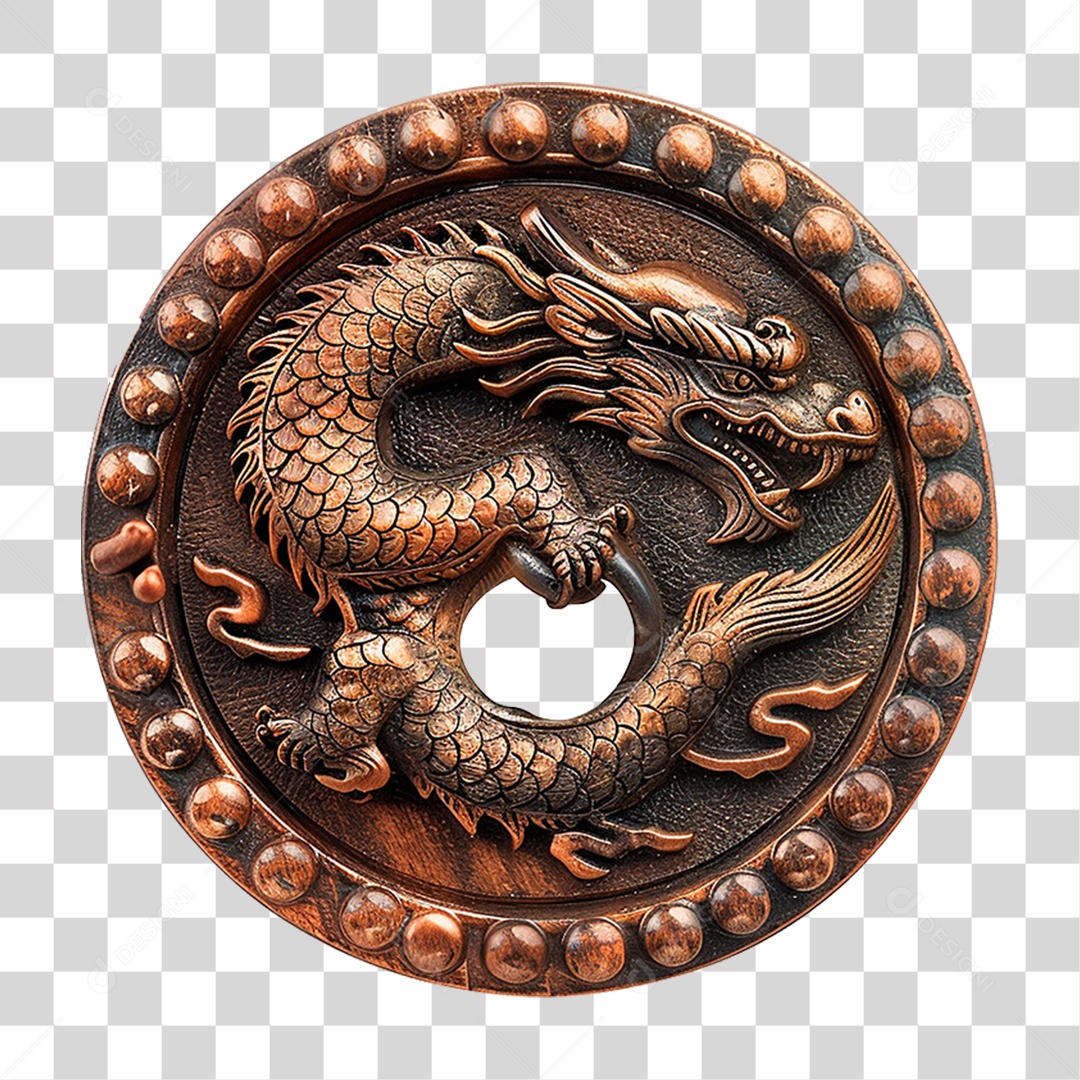 Maçaneta de Porta Chinesa Antiga PNG Transparente