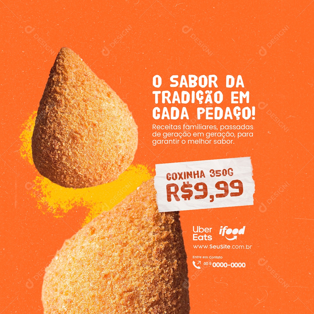 Salgateria Coxinha O Sabor da tradição em cada pedaço Social Media PSD Editável