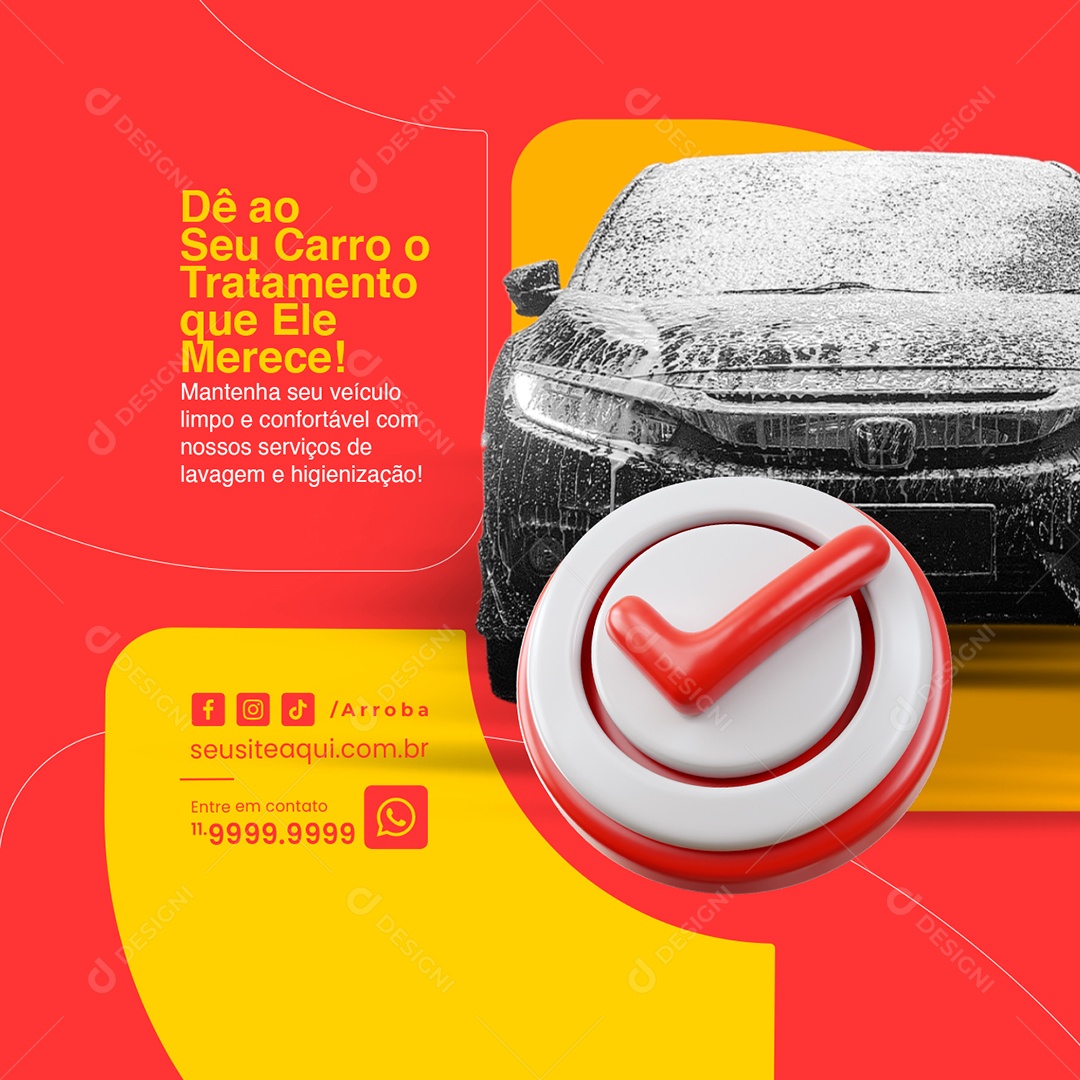 Posto de Gasolina Dê ao seu Carro o Tratamento que Ele Merece Social Media PSD Editável