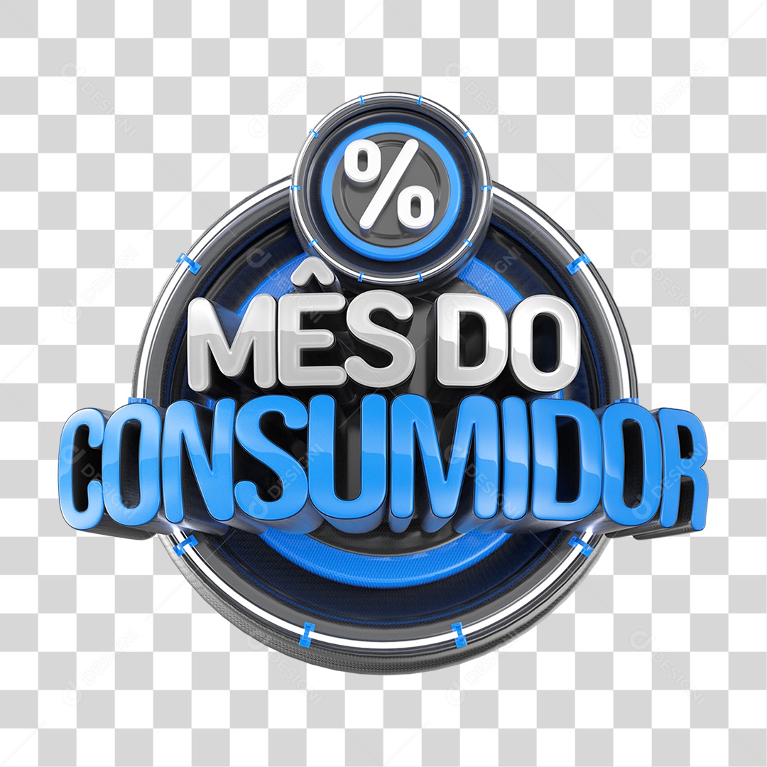 Selo 3D Mês do Consumidor PNG Transparente