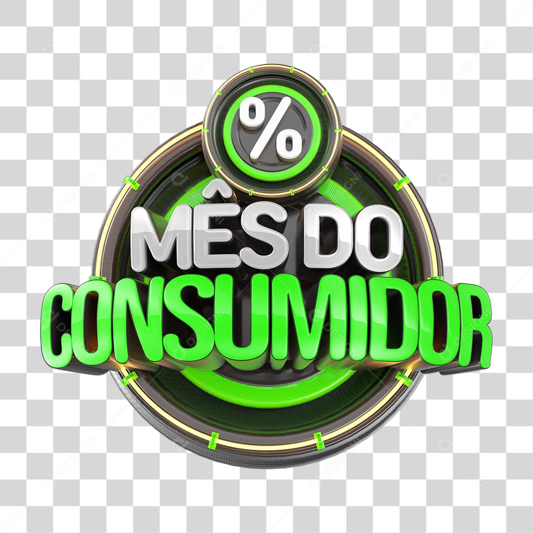 Selo 3D Mês do Consumidor PNG Transparente