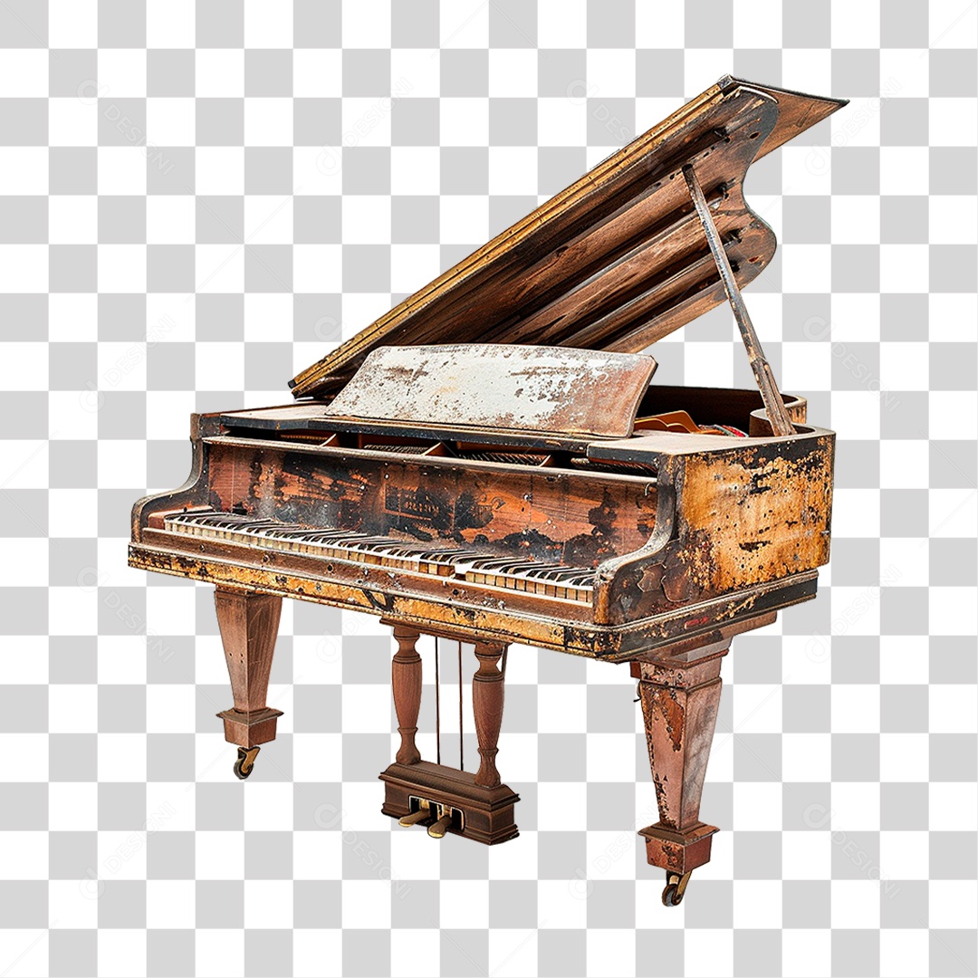 Piano Antigo PNG Transparente