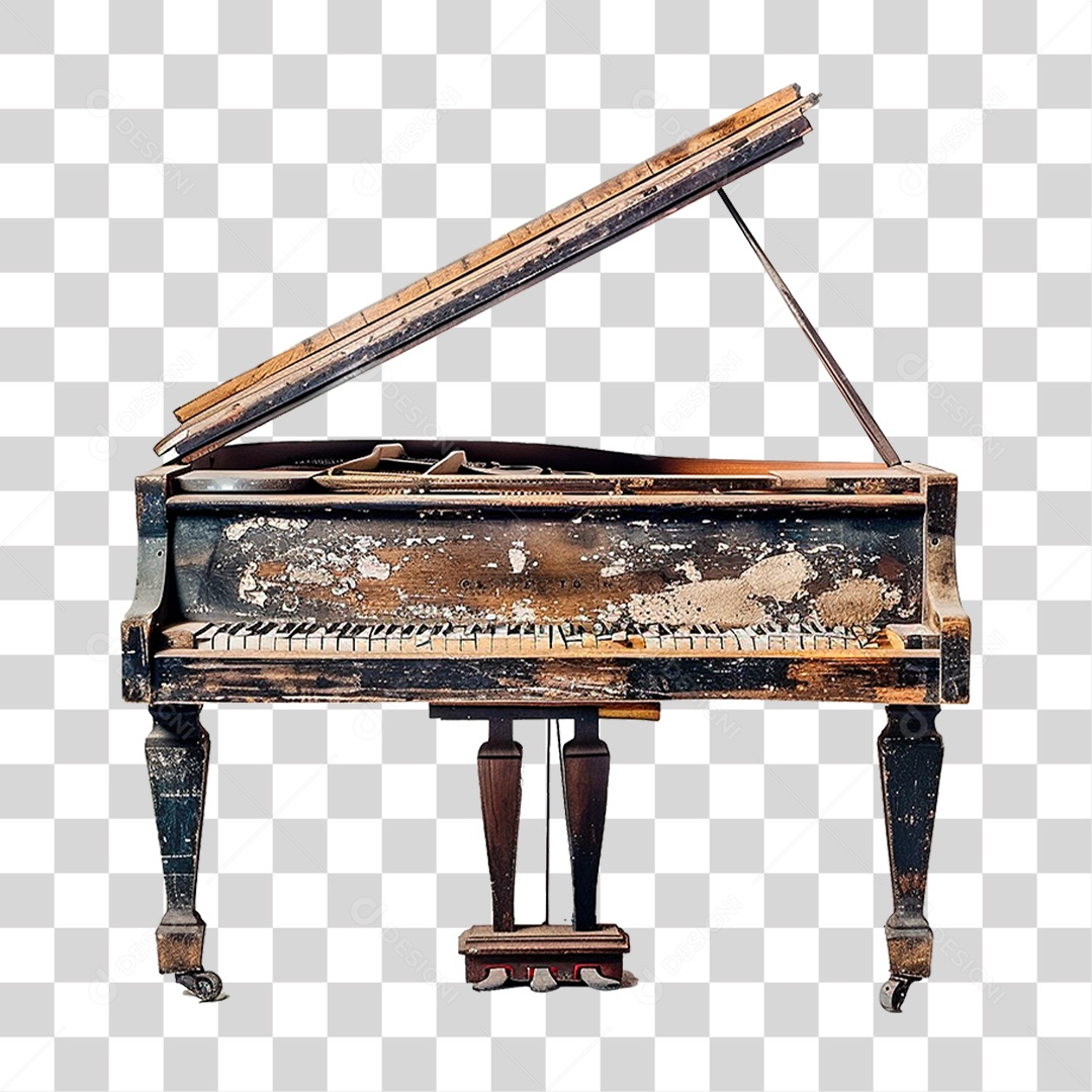 Piano Antigo PNG Transparente