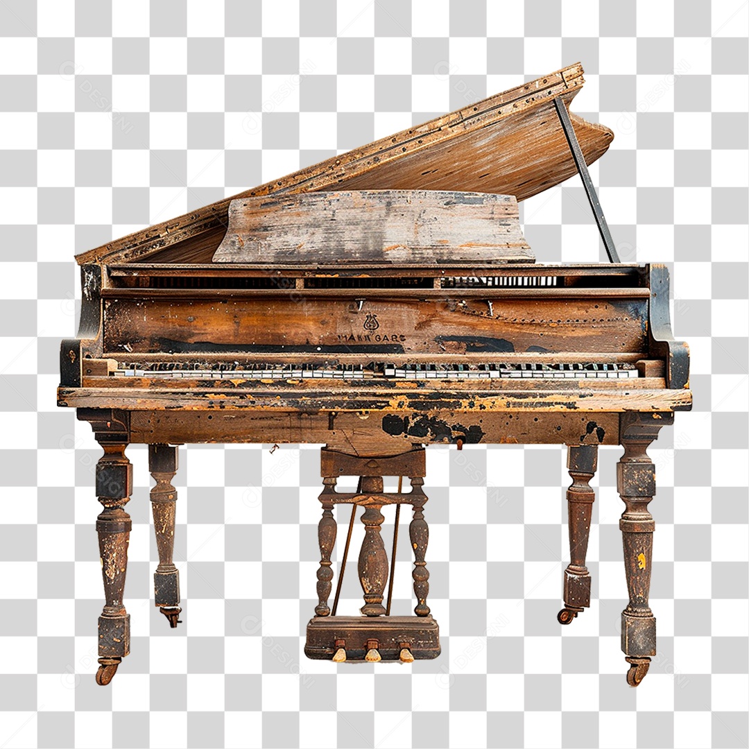 Piano Antigo PNG Transparente