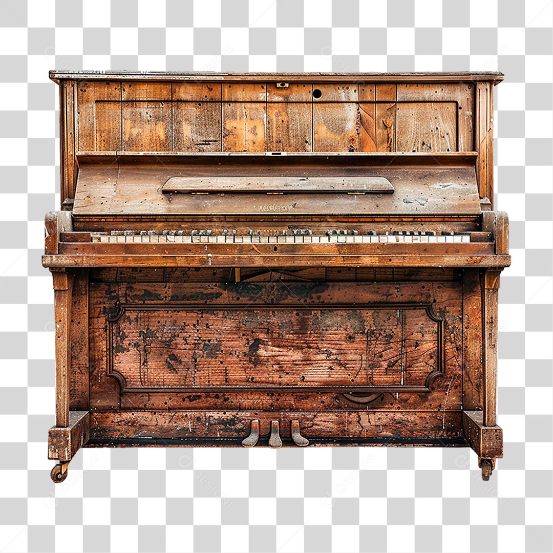 Piano Antigo PNG Transparente