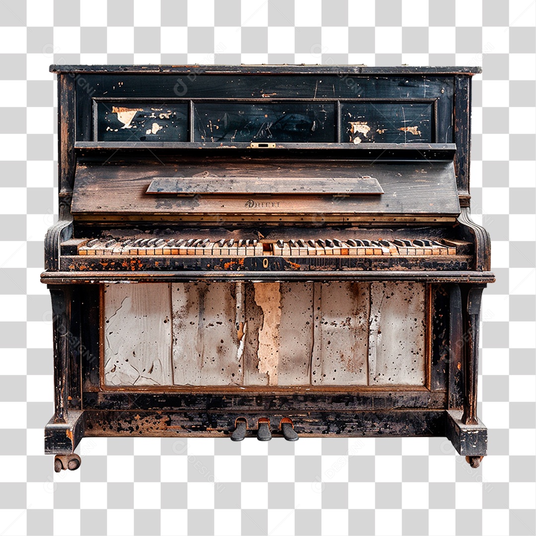 Piano Antigo PNG Transparente