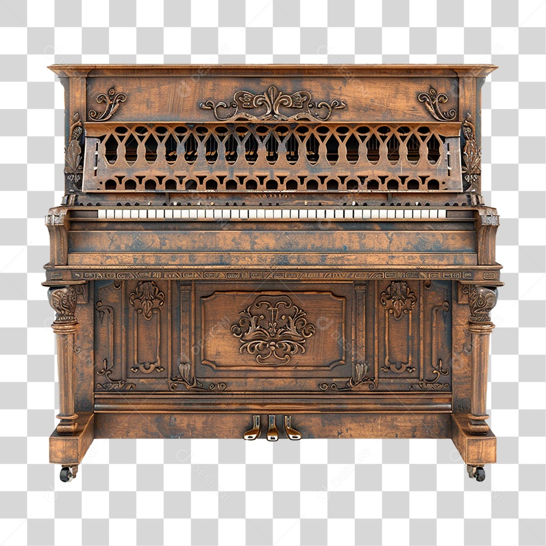 Piano Antigo PNG Transparente