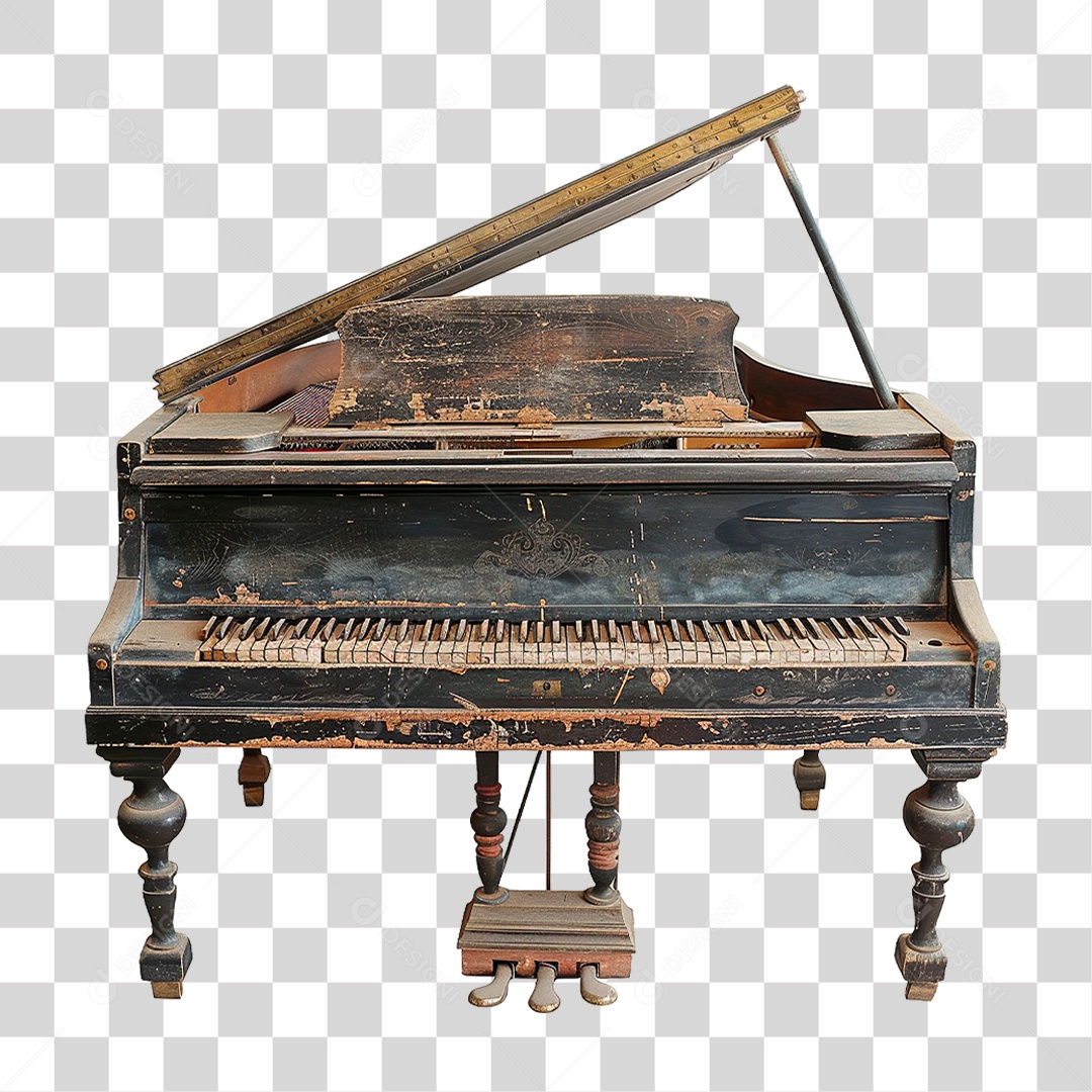 Piano Antigo PNG Transparente