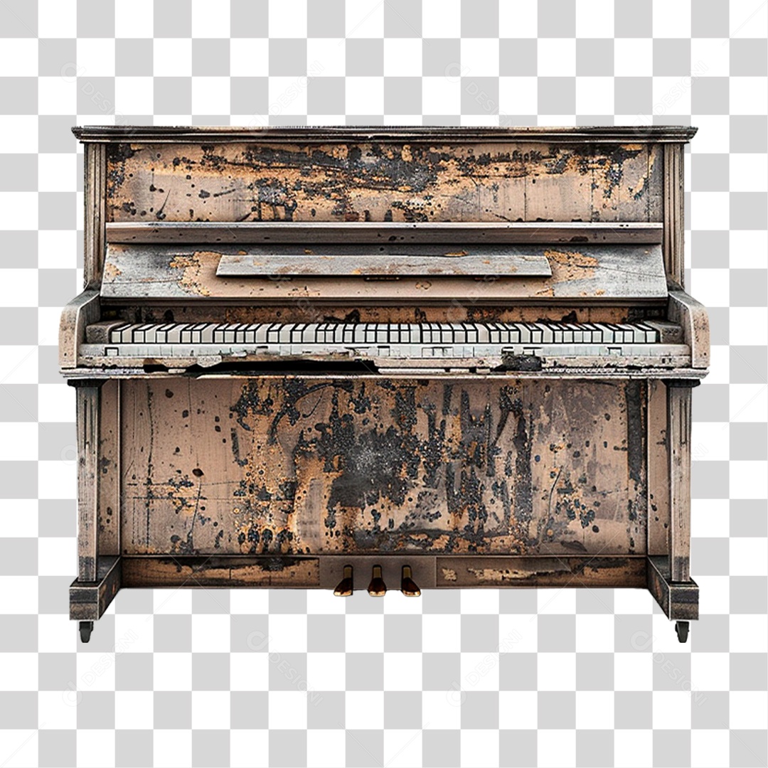 Piano Antigo PNG Transparente