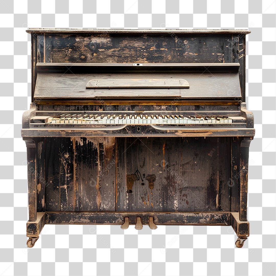 Piano Antigo PNG Transparente
