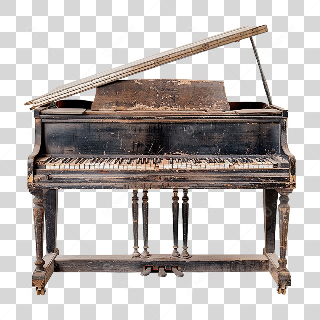 Piano Antigo PNG Transparente
