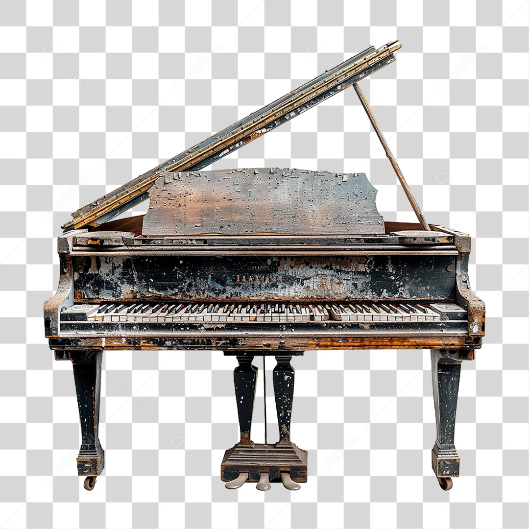 Piano Antigo PNG Transparente