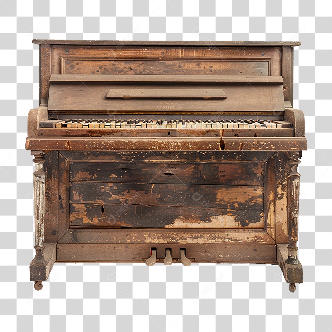 Piano Antigo PNG Transparente