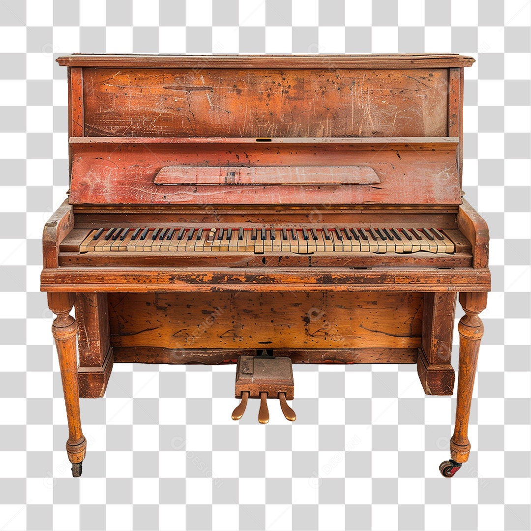 Piano Antigo PNG Transparente