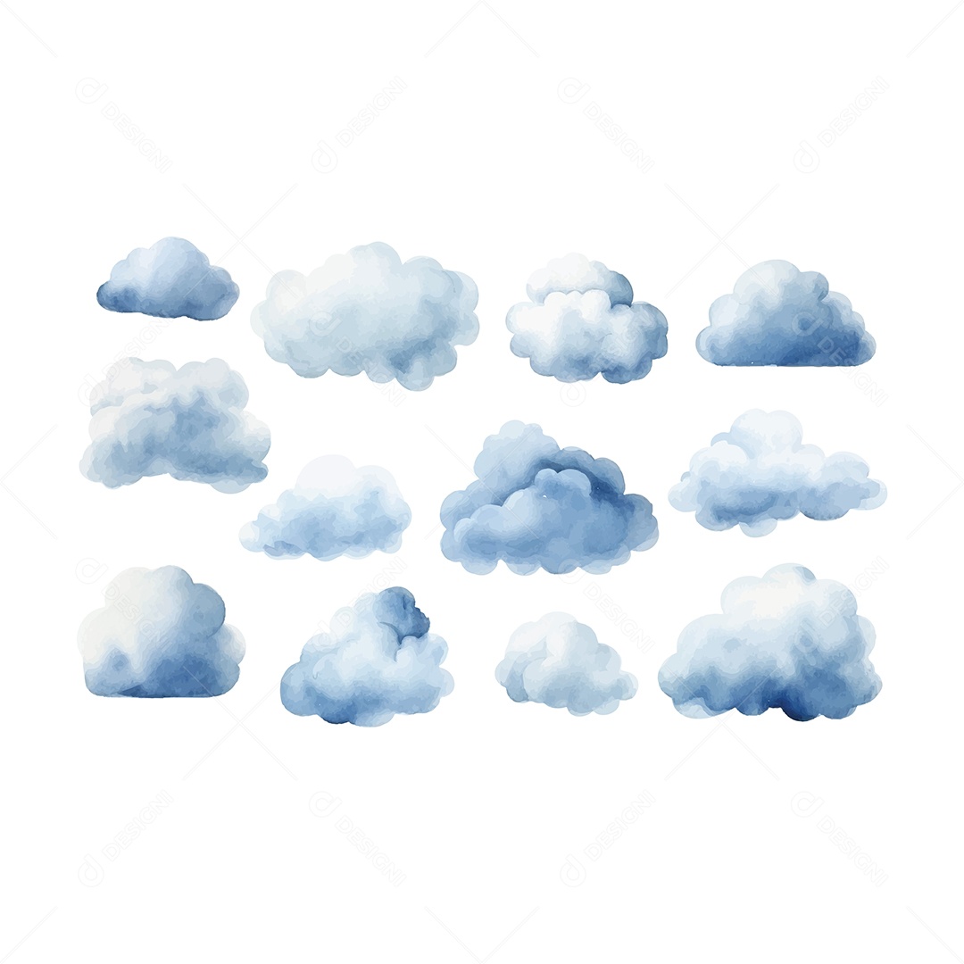 Conjunto de Nuvens Ilustração Vetor EPS