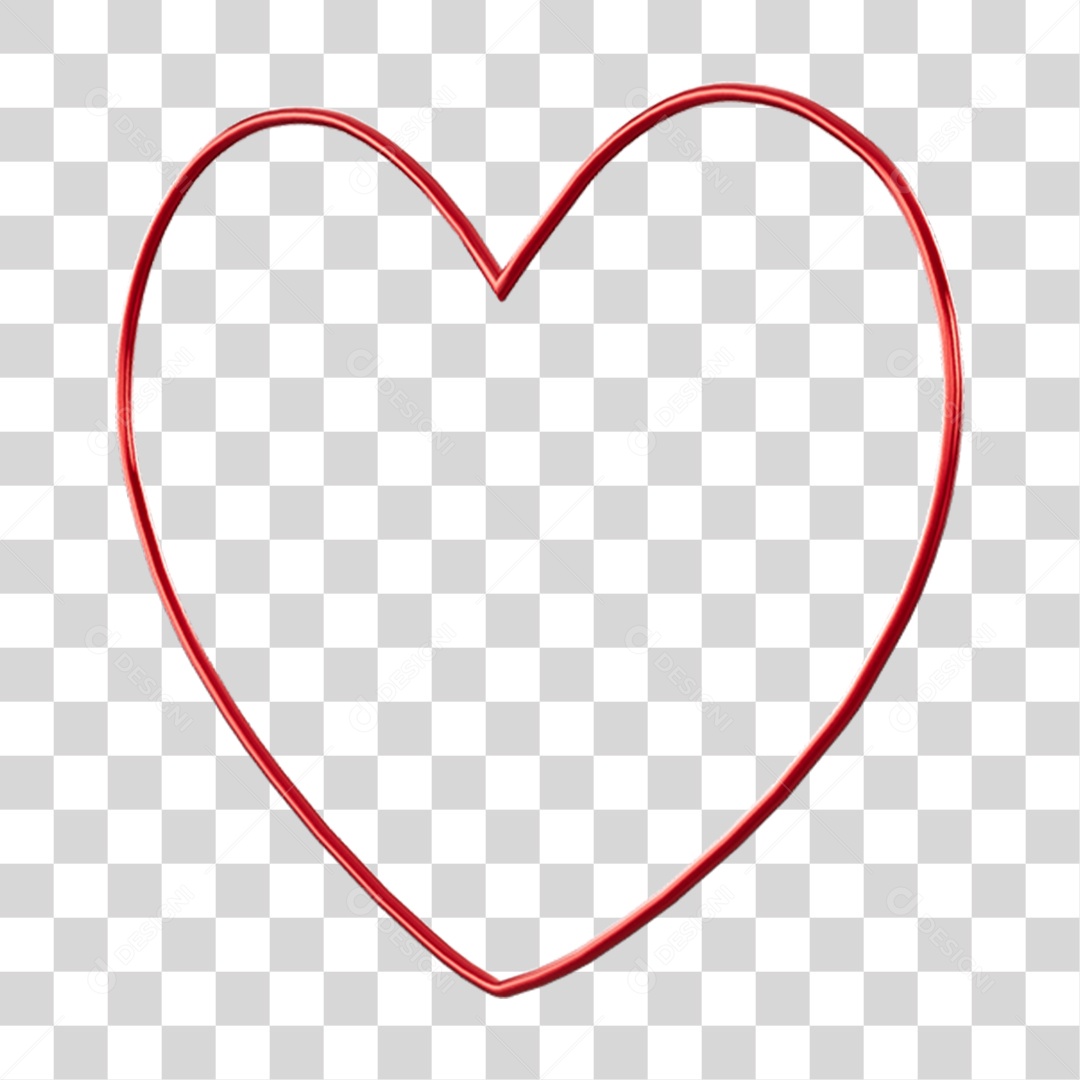 Coração Contorno PNG Transparente