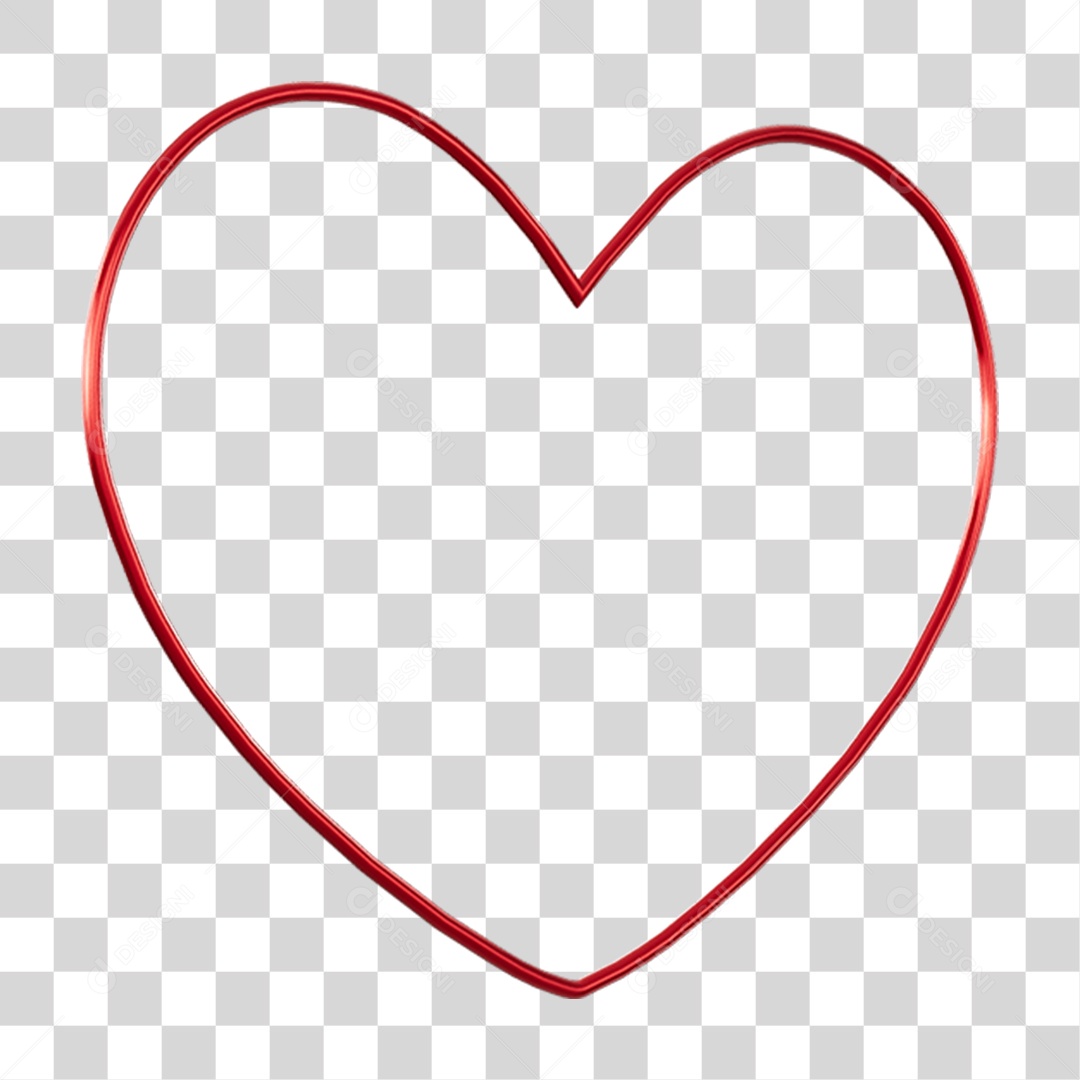 Coração Contorno PNG Transparente