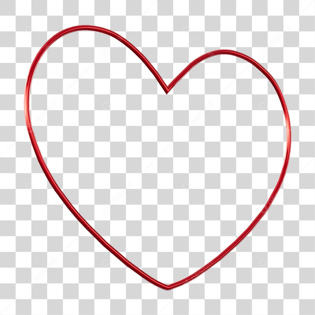 Coração Contorno PNG Transparente