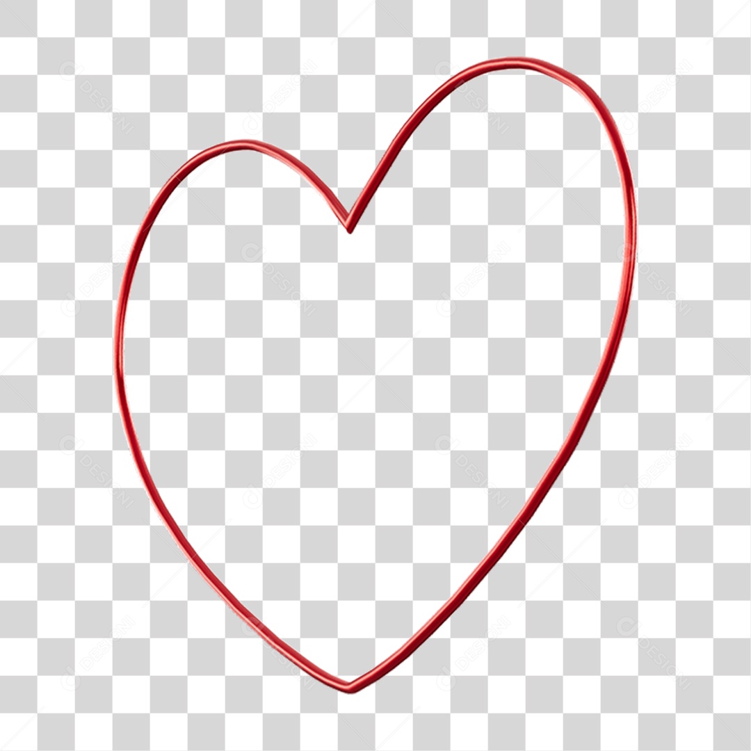 Coração Contorno PNG Transparente