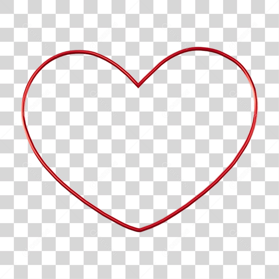 Coração Contorno PNG Transparente