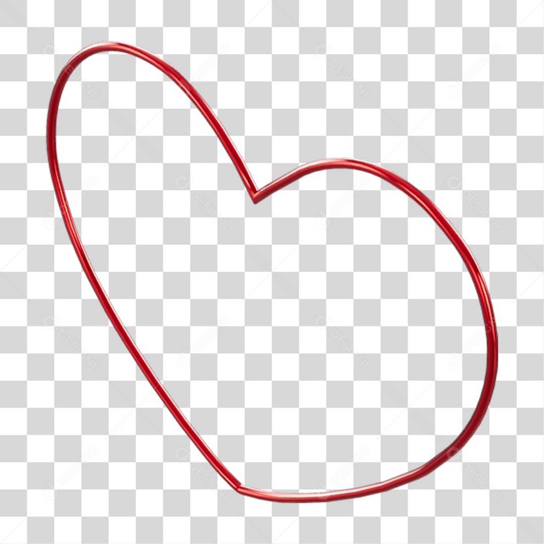 Coração Contorno PNG Transparente