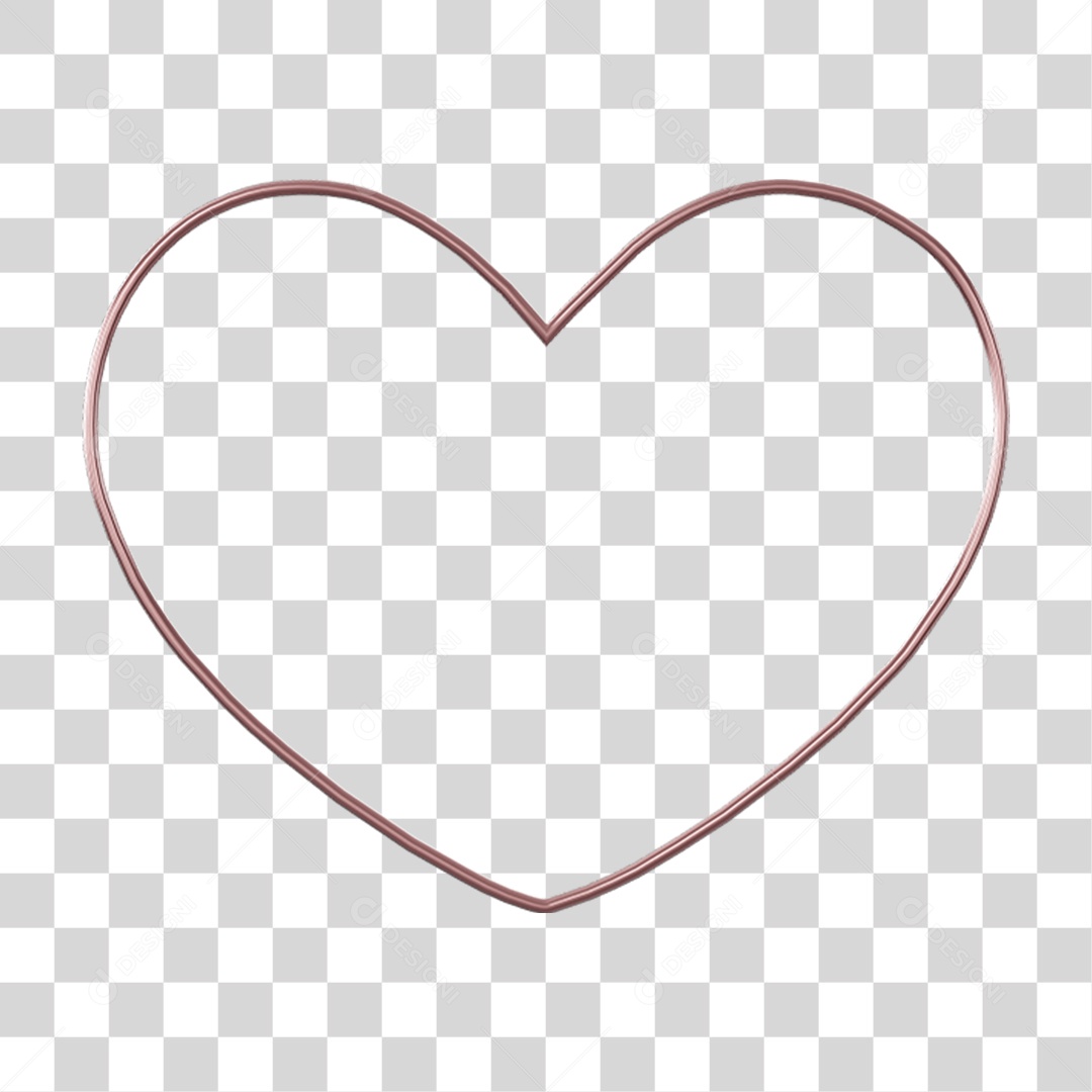 Coração Contorno PNG Transparente