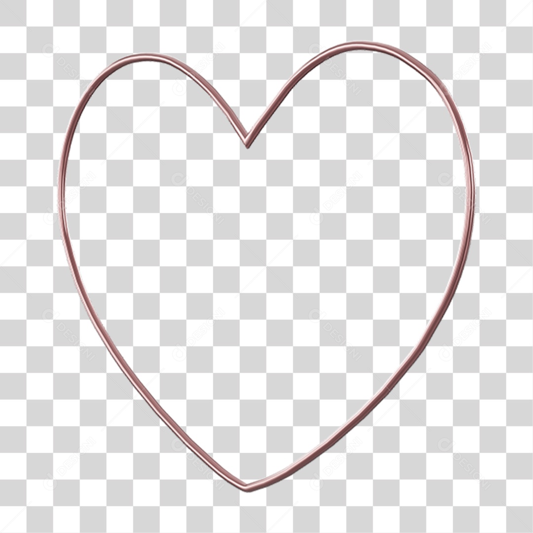 Coração Contorno PNG Transparente