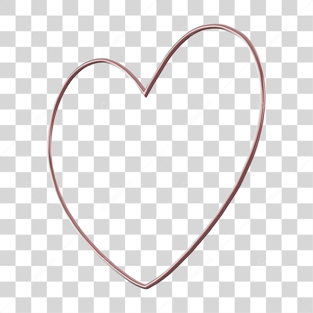 Coração Contorno PNG Transparente