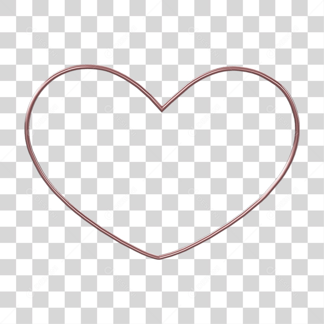 Coração Contorno PNG Transparente