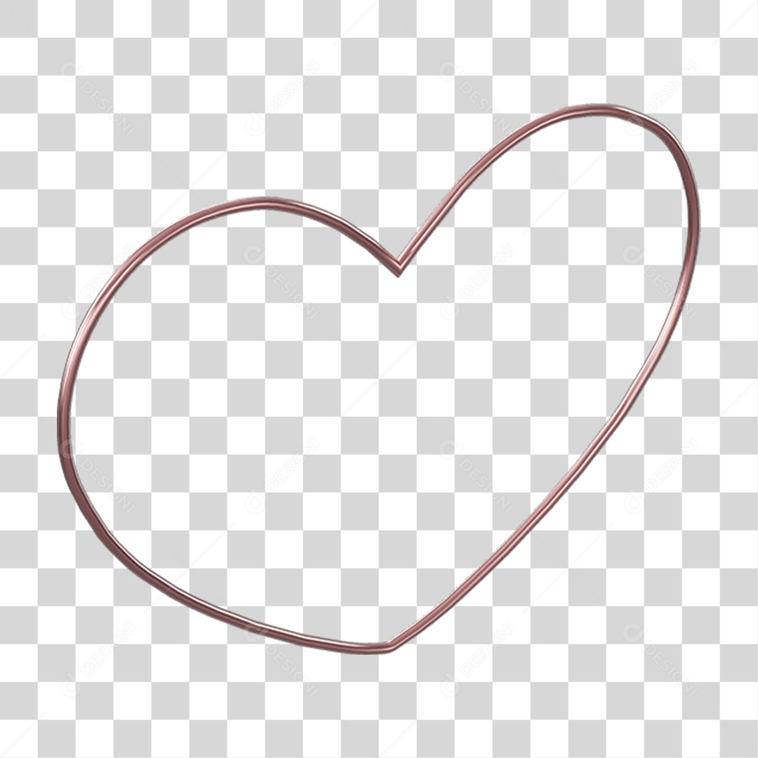 Coração Contorno PNG Transparente