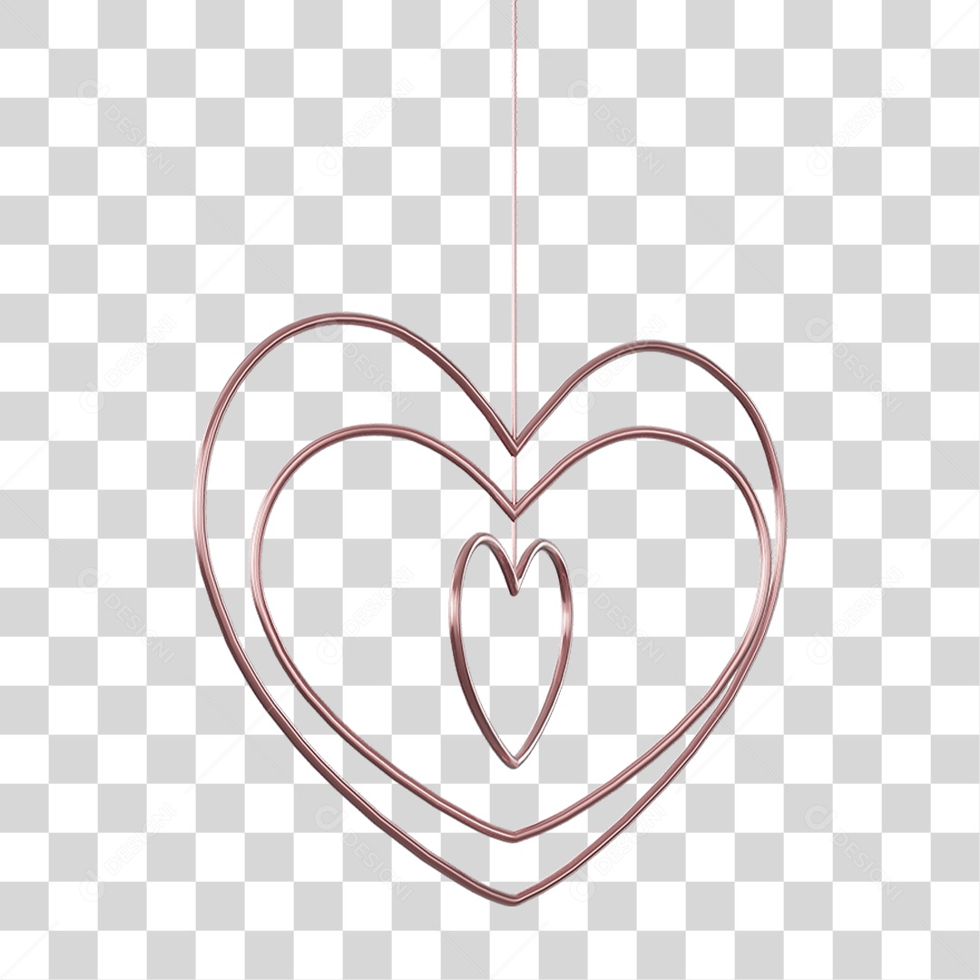 Coração Contorno PNG Transparente